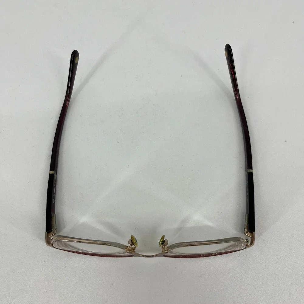 Nine West NW1072 Burgundy Gold Rectangular‎ Cat Eye Eyeglasses 52-17-135 602